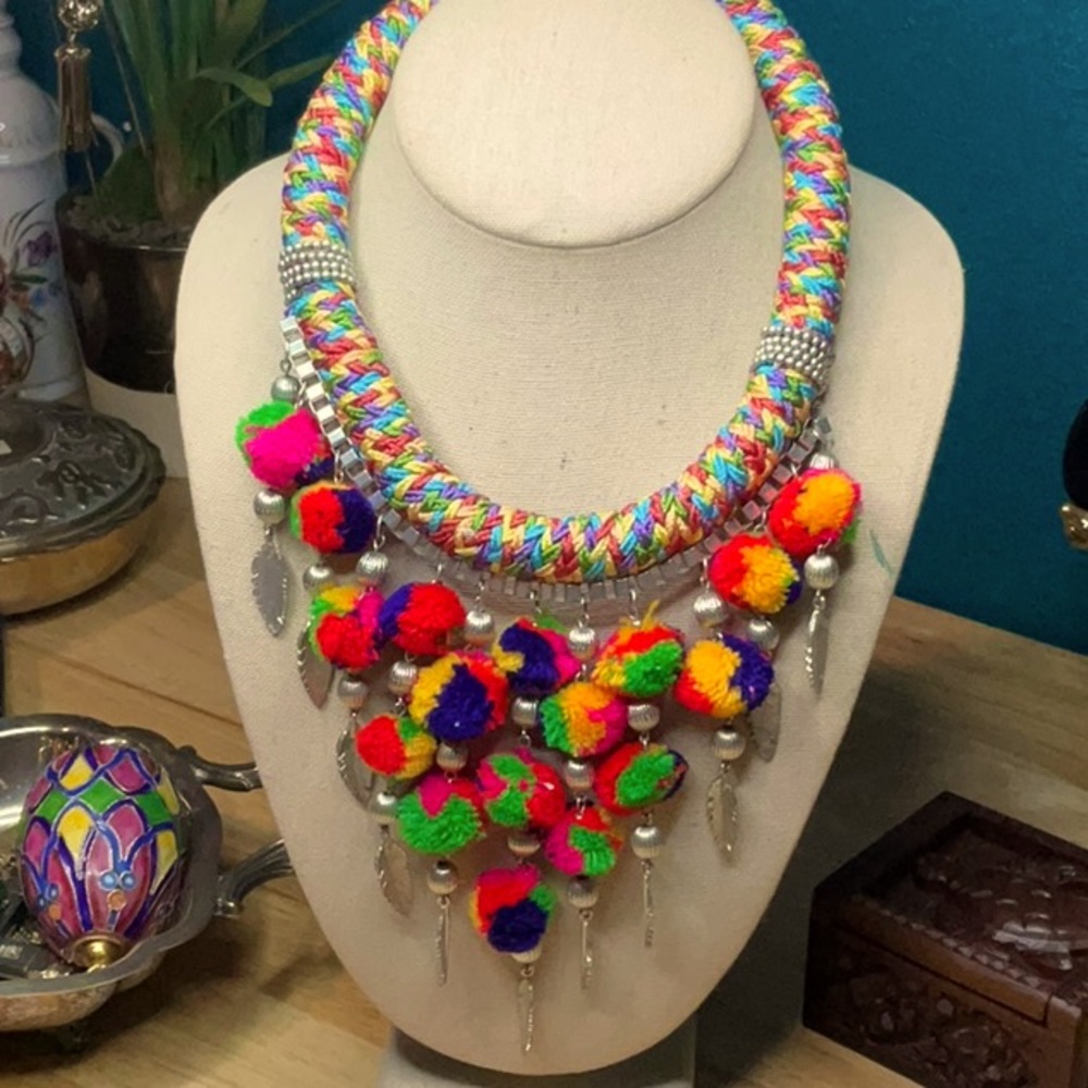 Mexico, Pom-Pom Colorful Necklace